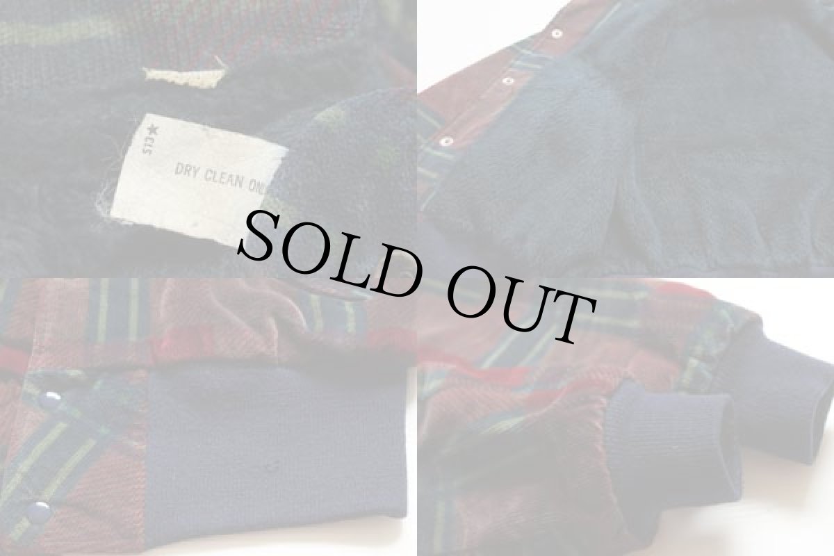 画像3: 70s UNKNOWN ボアライナー チェック ベロアジャケット (3)