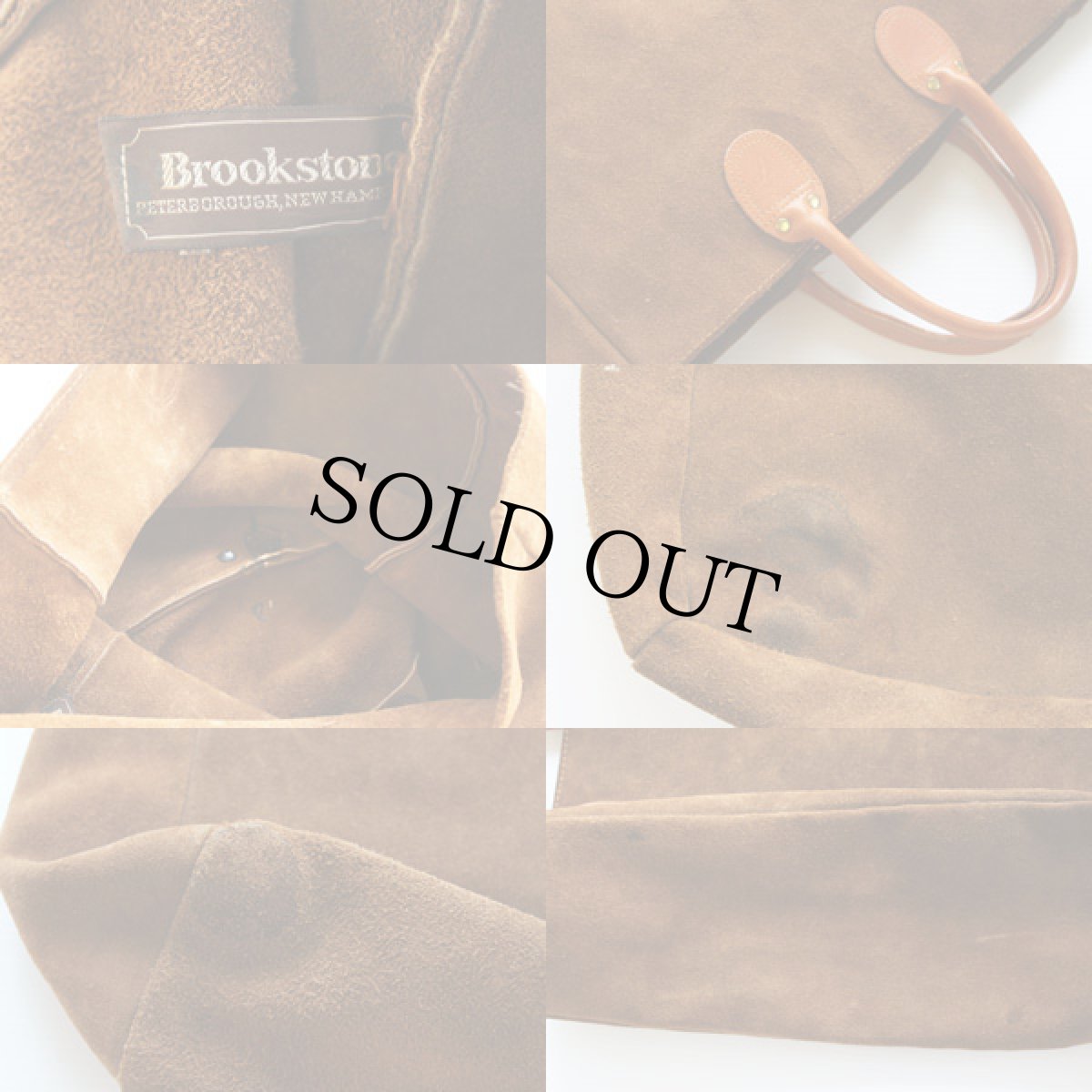 画像3: 80s Brookstone スエードレザー トートバッグ 茶 (3)