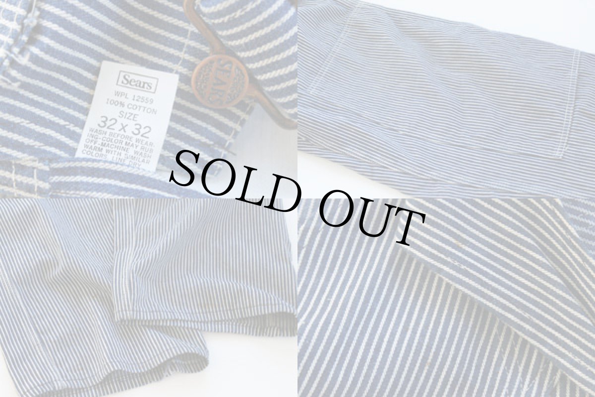 画像3: 70s Sears エプロン付き ヒッコリー オーバーオール (3)