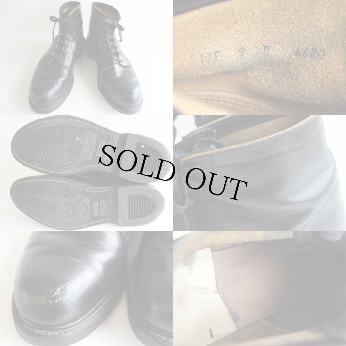 画像3: 70s EH スチールトゥ ワークブーツ 黒 9 (3)