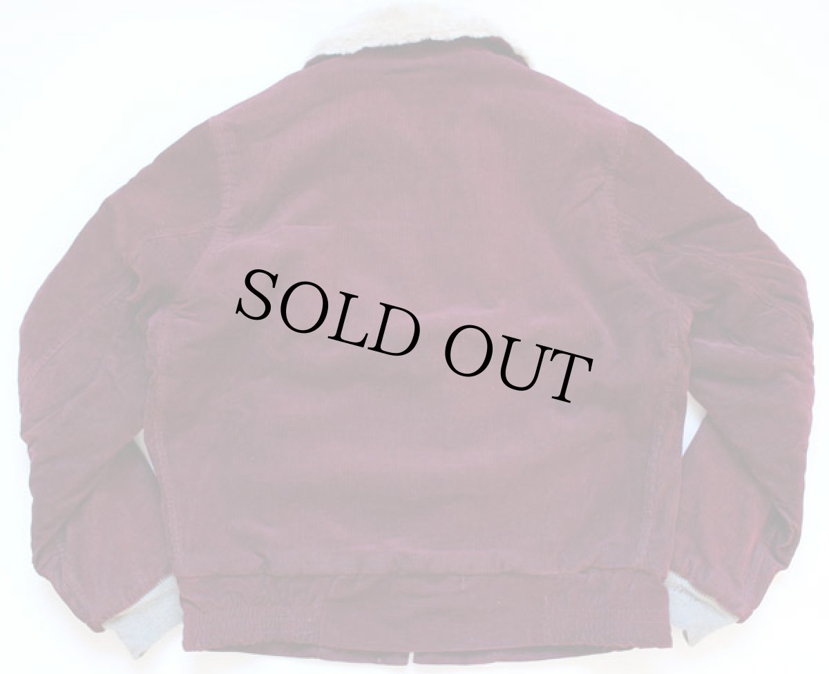 画像2: 50s Town Topic 襟ボア キルティングライナー コーデュロイジャケット バーガンディ M (2)