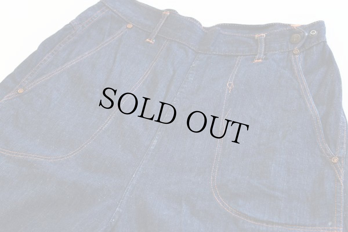 画像2: 60s ストロングリライアブル インディゴ デニム ランチパンツ (2)