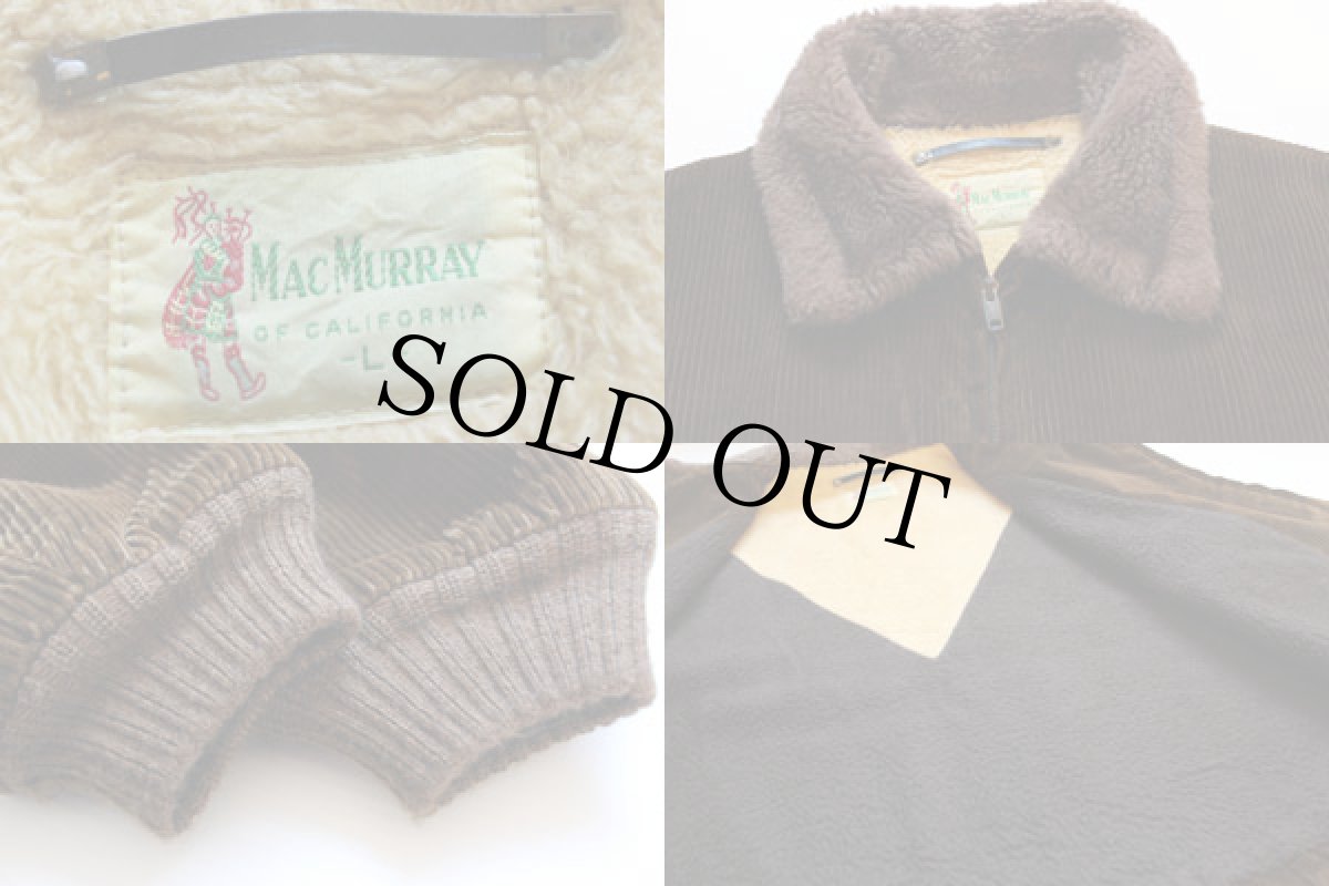 画像3: 50s MAC MURRAY ボアライナー 太畝 コーデュロイジャケット 茶 L (3)