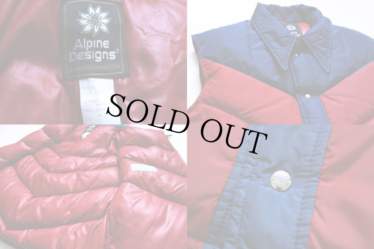 画像3: 70s Alpine Designsアルパインデザイン ツートン ヨーク切り替え ダウンベスト M (3)