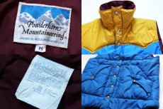 画像3: 80s Powderhorn Mountaineeringパウダーホーン ツートン ヨーク切り替え 中綿ベスト 青×黄 M (3)