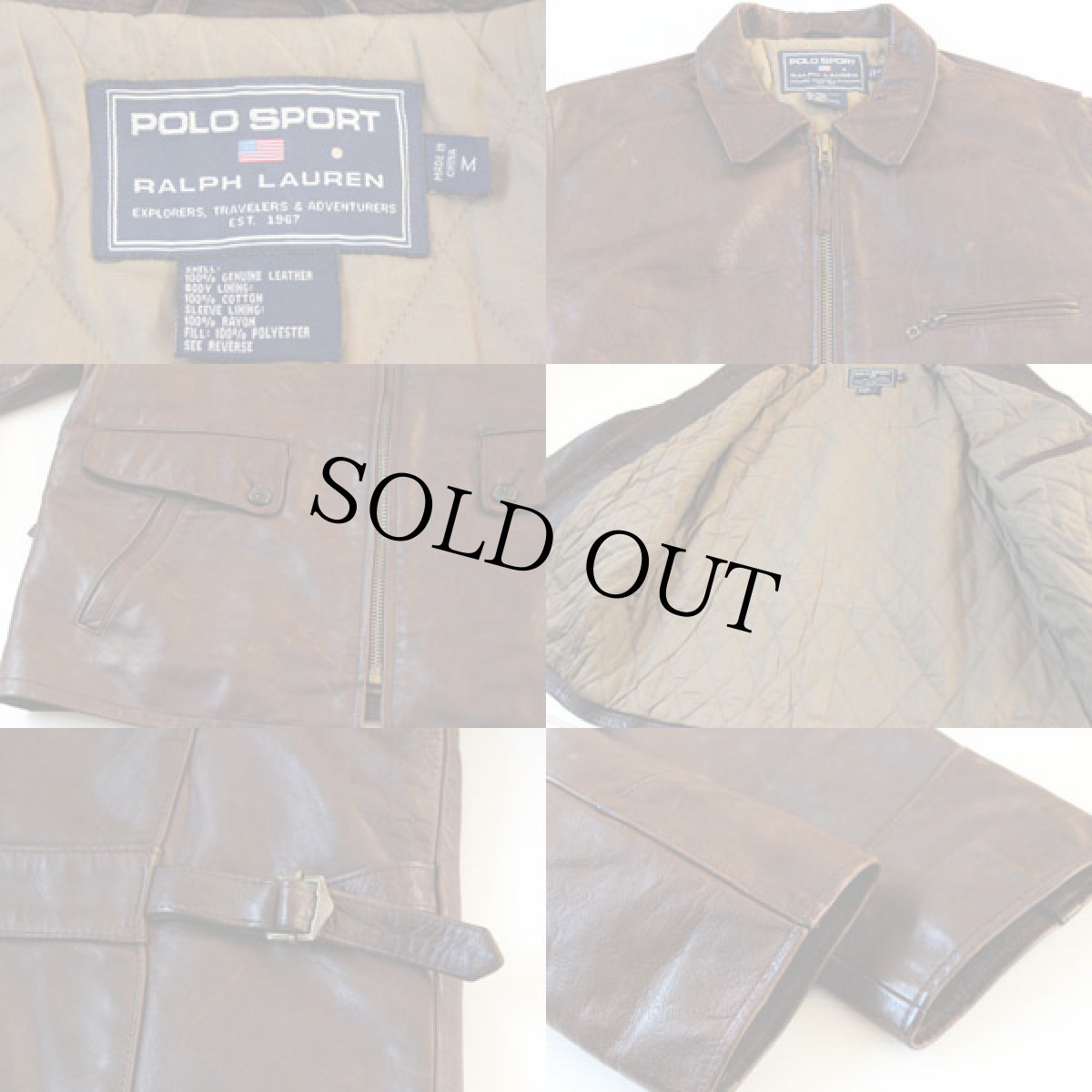 画像3: 00s POLO SPORTポロ スポーツ ラルフローレン レザー スポーツジャケット (3)
