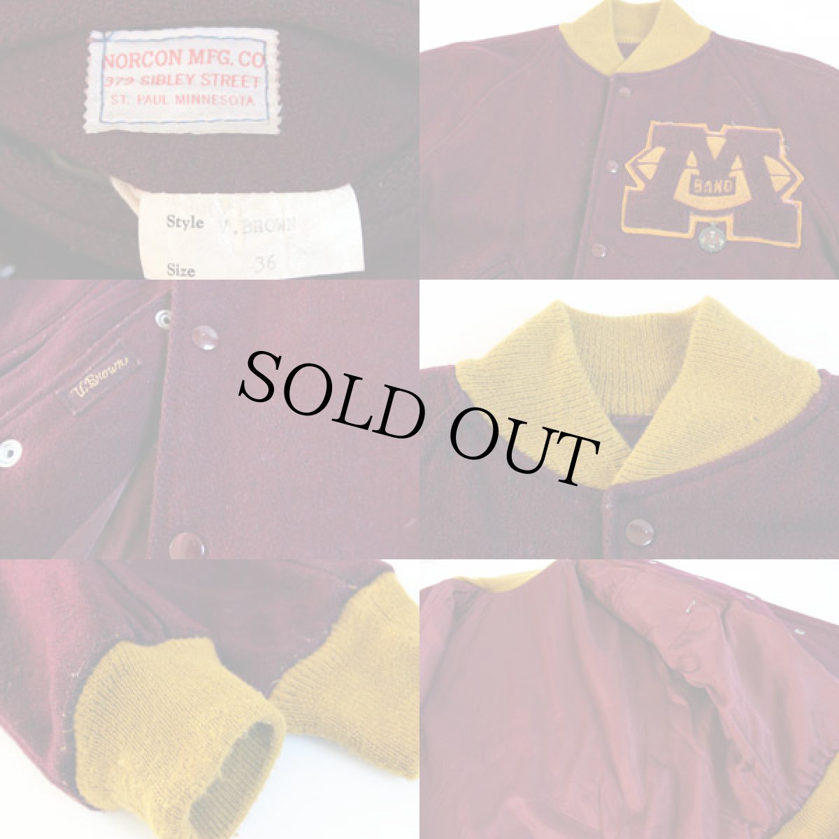 画像3: 70s NORCON メルトン ウール スタジャン 36 (3)