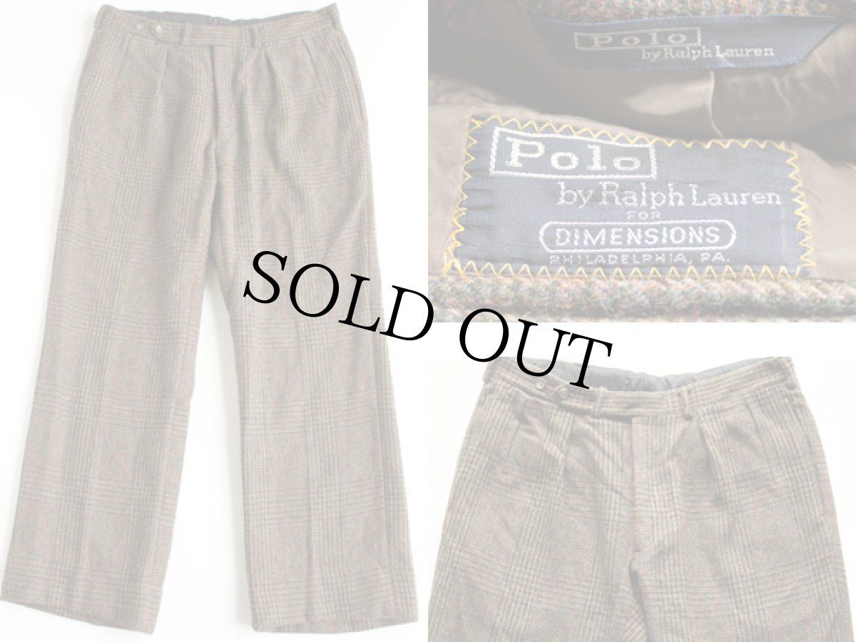 画像2: 90s USA製 ポロ ラルフローレン ツイード ウール テーラードジャケット&ベスト&パンツ 3ピース セットアップ★スーツ (2)