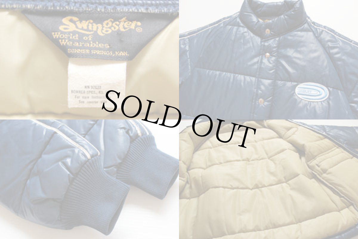 画像3: 70s Swingster パッチ付き 中綿入り ナイロン レーシングジャケット M (3)