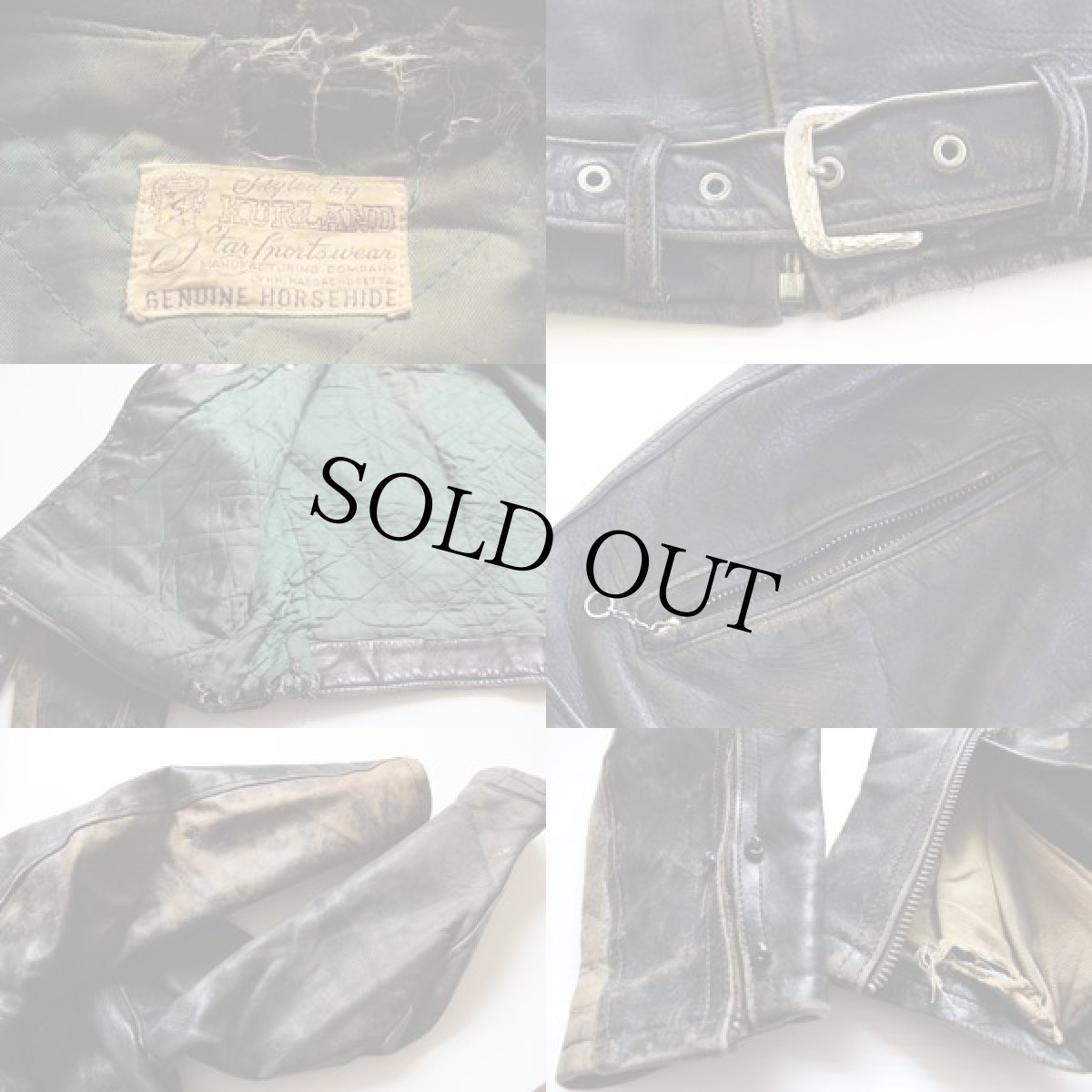 画像3: 50s KURLAND ダブルライダース ホースハイド レザージャケット (3)