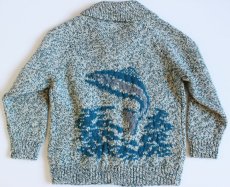 画像2: 70s フィッシング柄  ウール カウチンセーター (2)