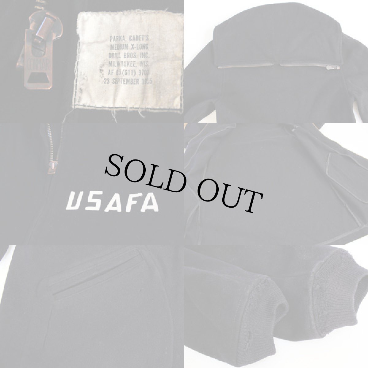 画像3: 60s 米軍 USAFA フェルトパッチ メルトン ウール カデットコート 濃紺 M-XL★U.S.AIR FORCE USAF (3)
