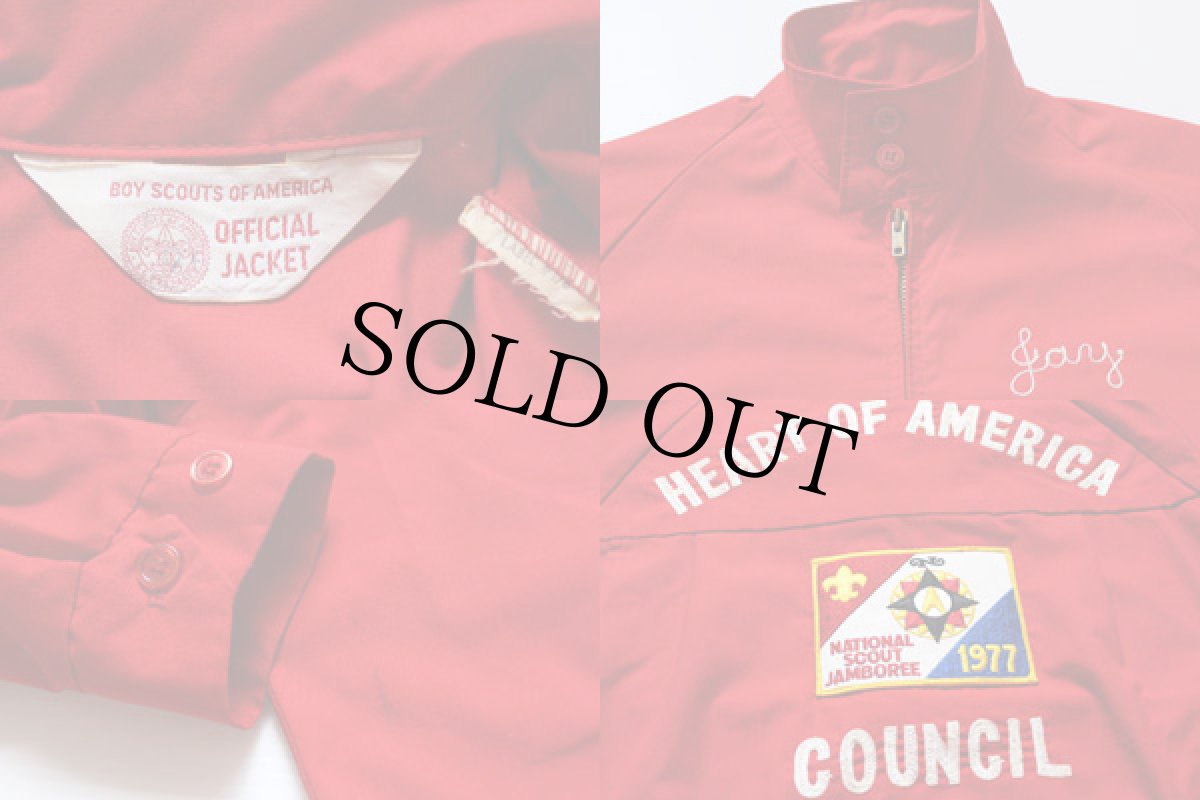 画像3: 70s BSA ボーイスカウト チェーン刺繍 コットンジャケット 赤 (3)