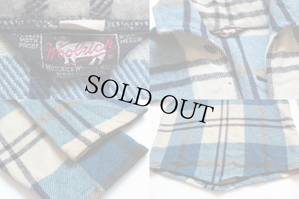 画像3: 50s Woolrichウールリッチ チェック プルオーバー ウールシャツ M (3)