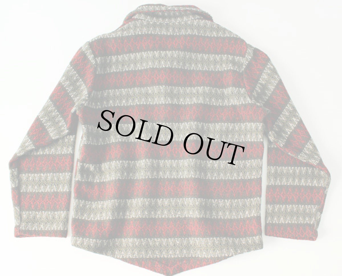 画像2: 60s UNKNOWN ハーフジップ プルオーバー ウールシャツ M (2)