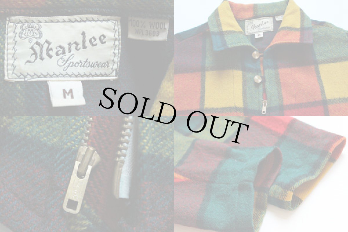 画像3: 60s manlee ウール シャツジャケット M (3)