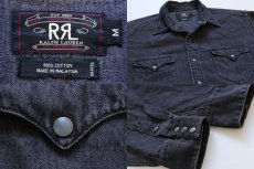 画像3: 90s RRL ダブルアールエル ラルフローレン ブラックデニム ウエスタンシャツ★三つ星タグ (3)