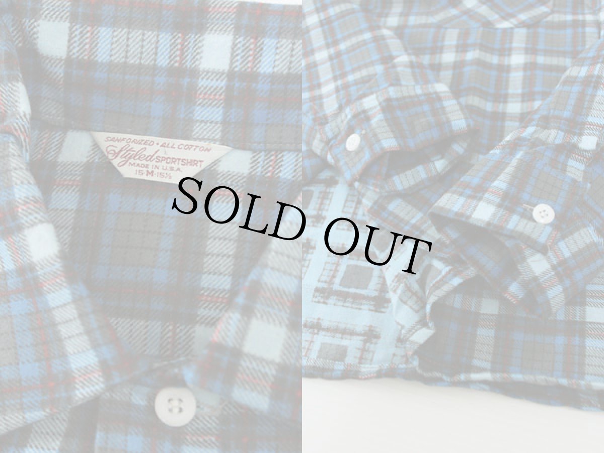 画像3: デッドストック★50s Styled SPORTSHIRT プリントネルシャツ M (3)