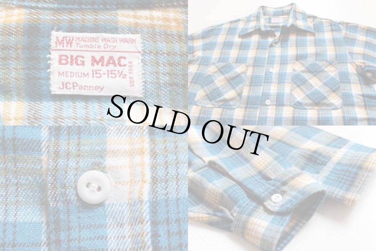 画像3: 70s JCPenney BIGMACビッグマック コットン ライト フランネルシャツ M (3)