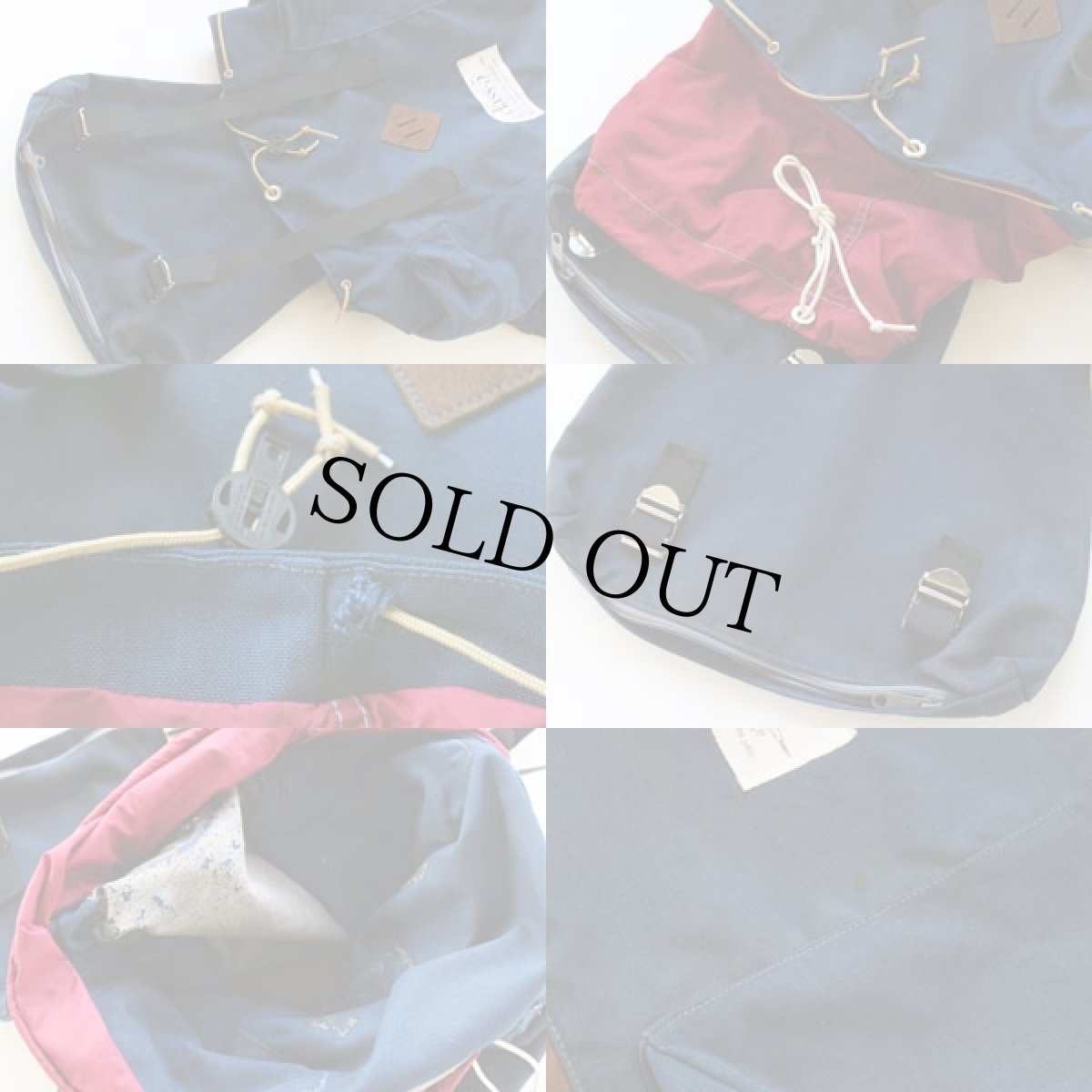 画像3: 70s class-5 ボトムレザー リュックサック 紺 (3)