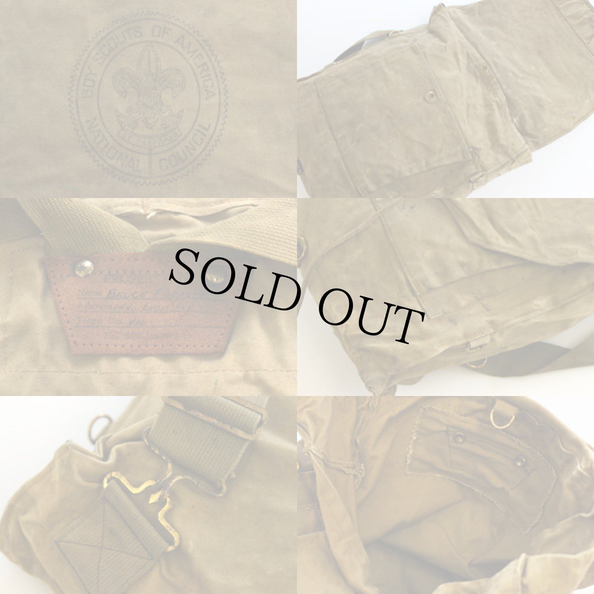 画像3: 40s BSA ボーイスカウト YUCCA PACK キャンバスバッグ カーキ (3)