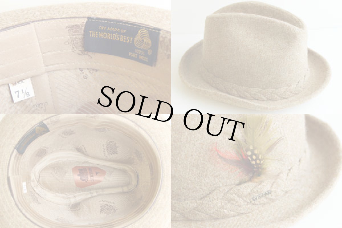 画像3: ビンテージ USA製 STETSONステットソン ウール フェドラハット 56.5cm (3)