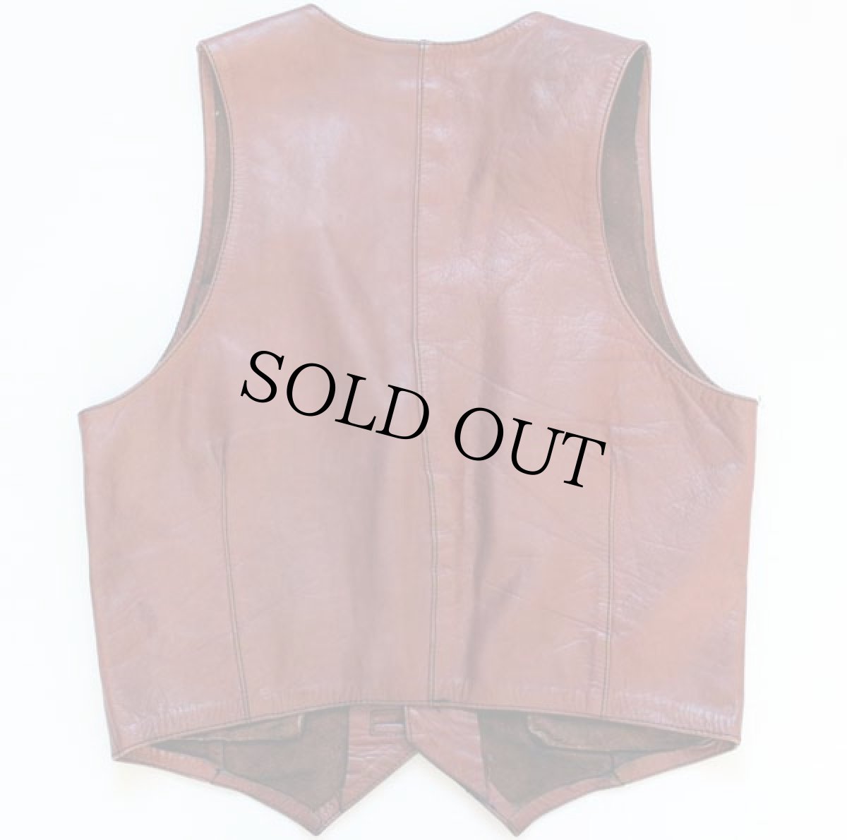 画像2: ビンテージ コンチョボタン クラフトレザーベスト 38 (2)