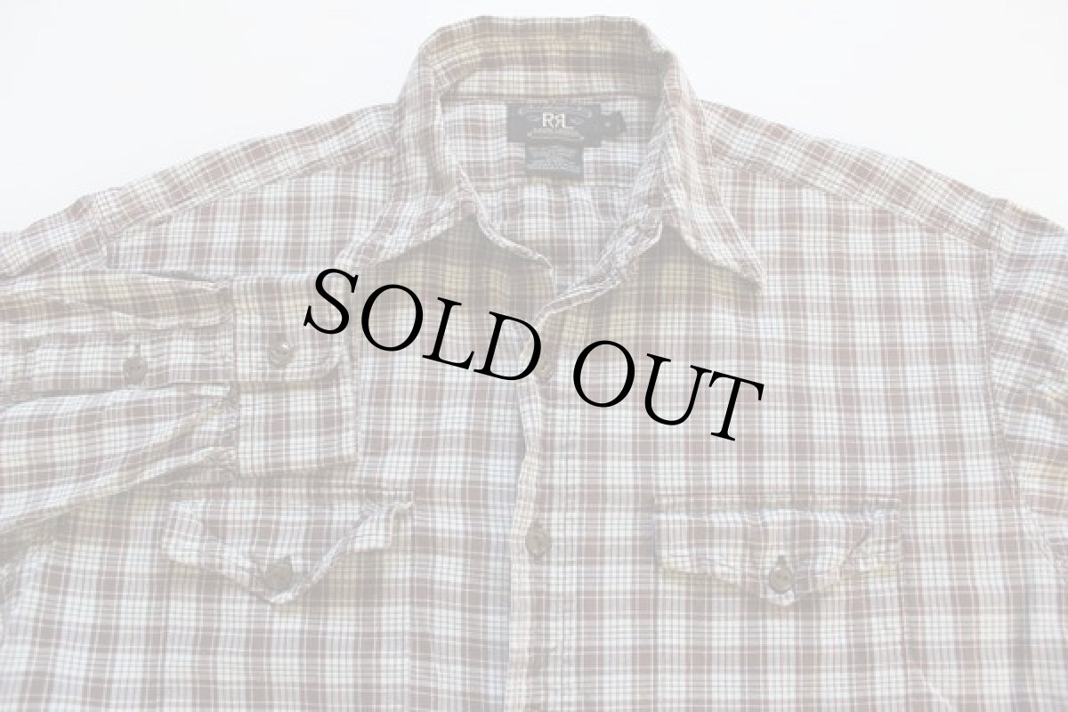 画像2: 90s RRL ダブルアールエル ラルフローレン チェック コットンシャツ M★三つ星タグ (2)