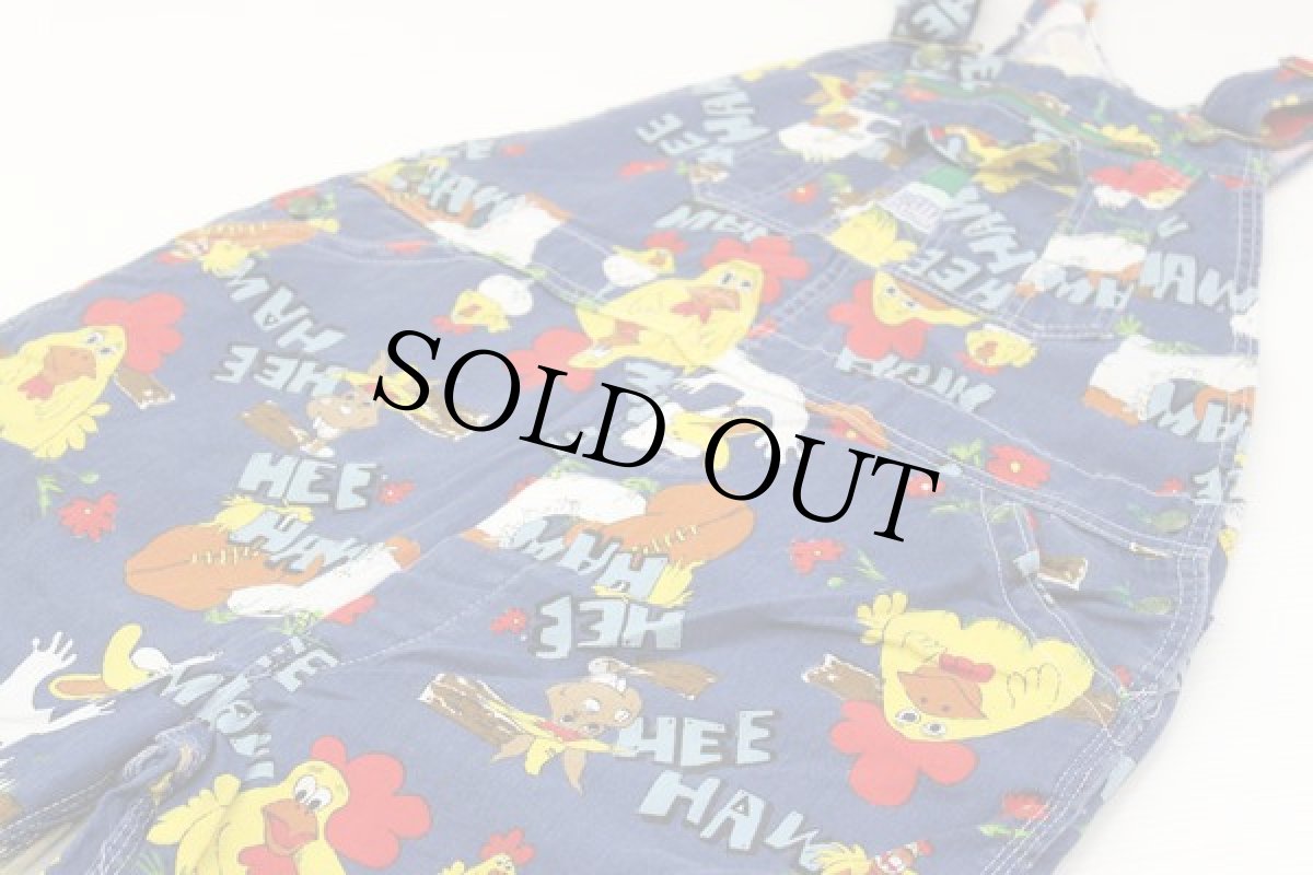 画像2: 70s LIBERTY HEE HAW 総柄 オーバーオール w42 (2)