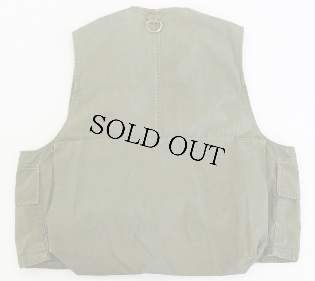 画像2: 40s Duxbak コットン フィッシングベスト オリーブ (2)