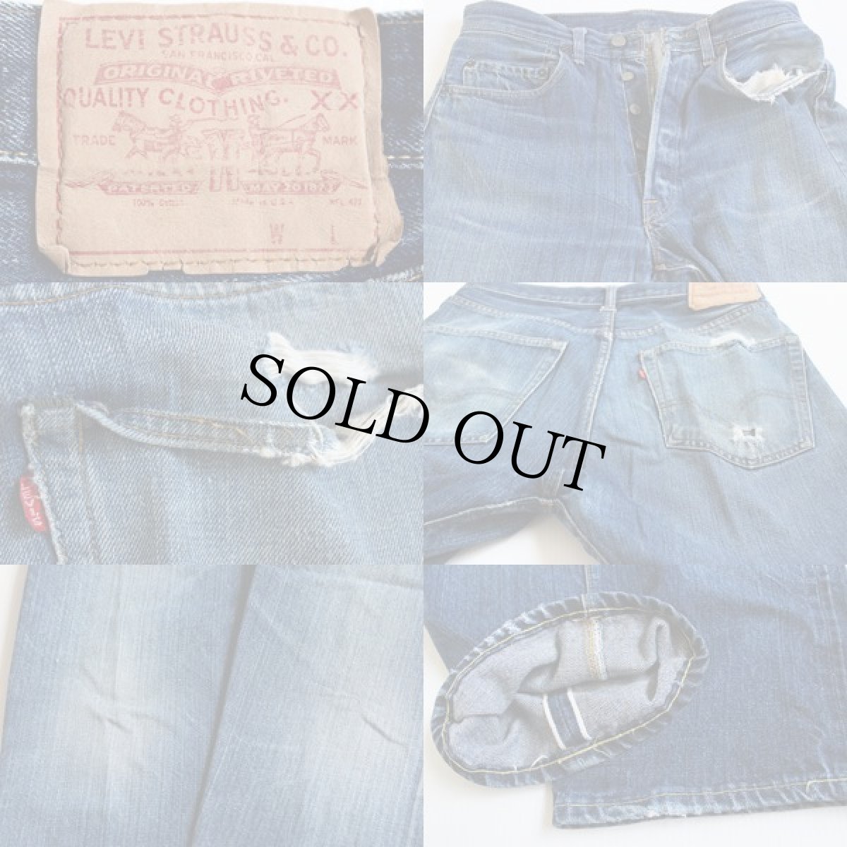 画像3: 60s LEVI'Sリーバイス 501 BIGE デニムパンツ w32 (3)