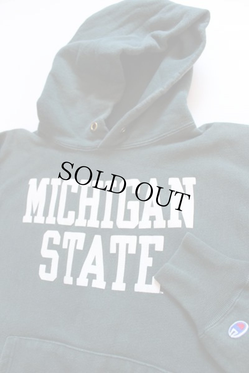 画像2: 90s USA製 Championチャンピオン リバースウィーブ スウェットパーカー 緑 L (2)