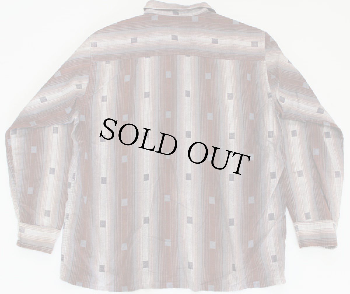 画像2: 60s E&W プリントネル オープンカラーシャツ M (2)