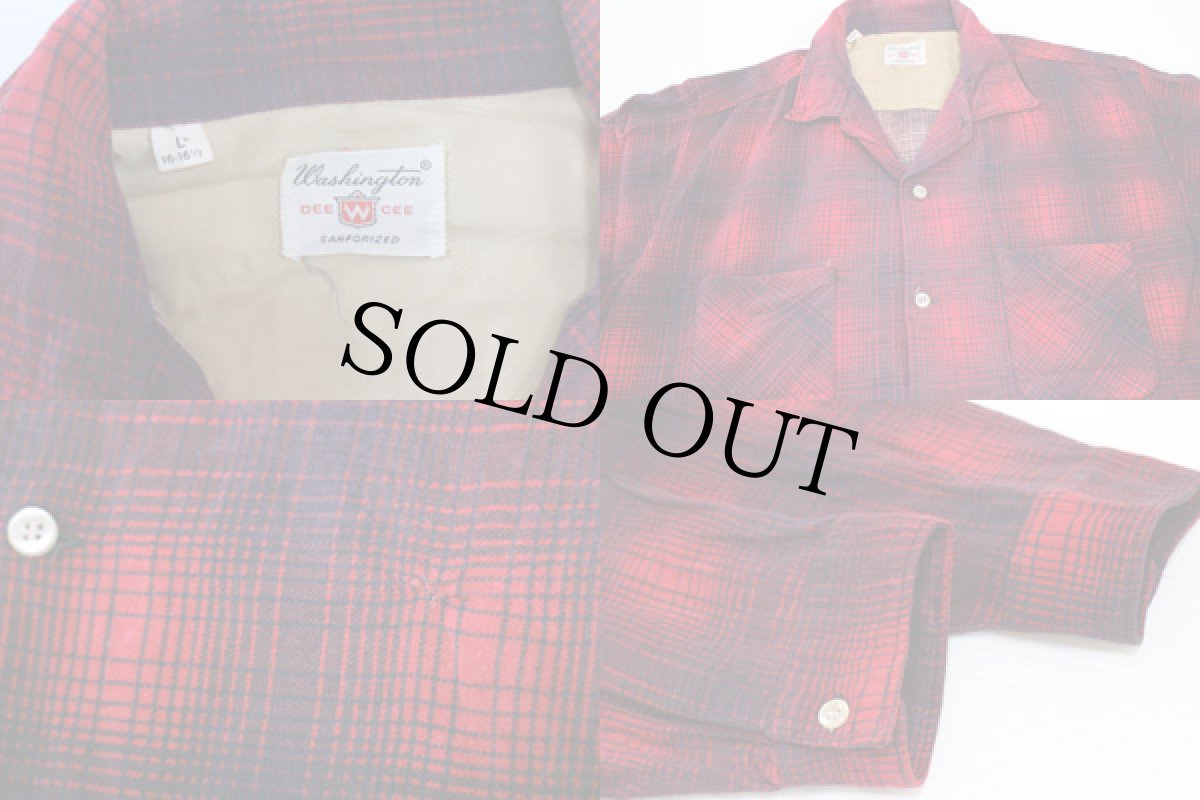 画像3: 60s Washington TONDEE CEE オンブレチェック プリントネルシャツ L (3)