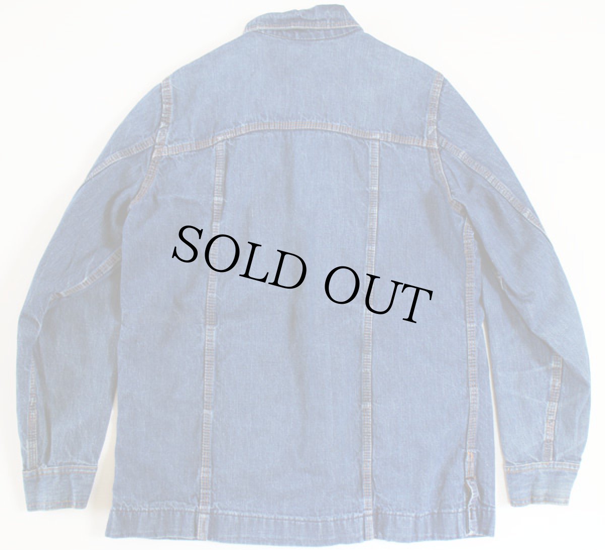 画像2: 70s RED SNAP パッチワーク デニム シャツジャケット (2)