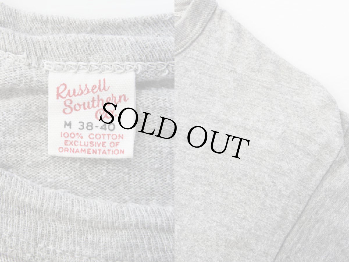 画像3: 60s USA製 Russell Southernラッセルサウザン 無地 バインダーネック コットンTシャツ 杢グレー M (3)