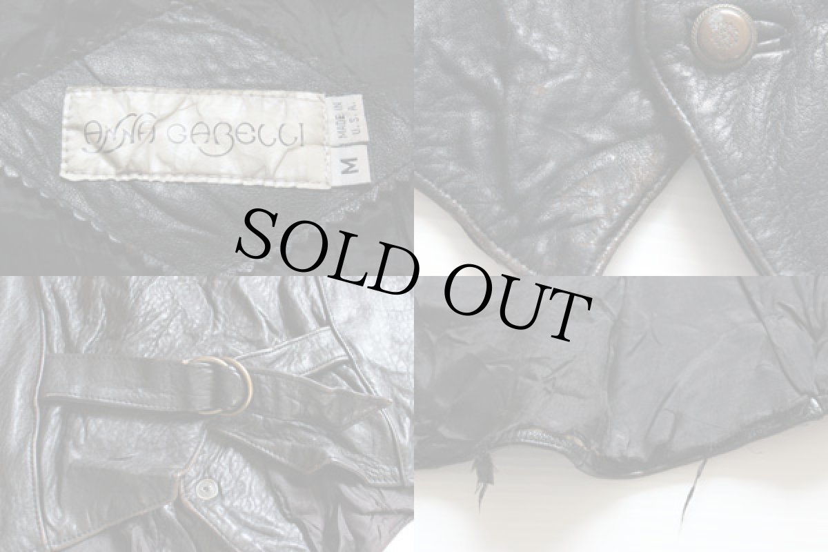 画像3: USA製 ANNA CARECCI レザーベスト 黒 (3)