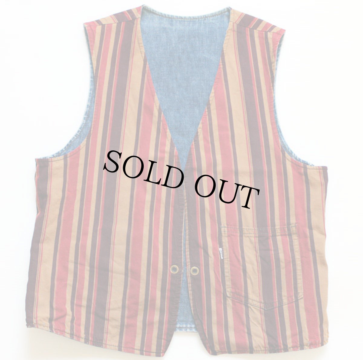 画像2: 70s LEVI'Sリーバイス BIGE リバーシブル デニムベスト (2)