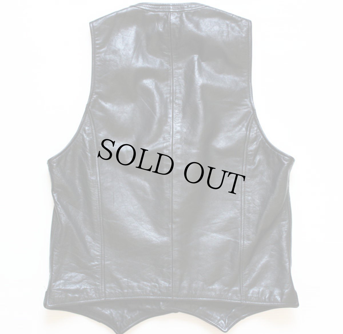 画像2: ビンテージ ハンドクラフト レザーベスト 黒 (2)