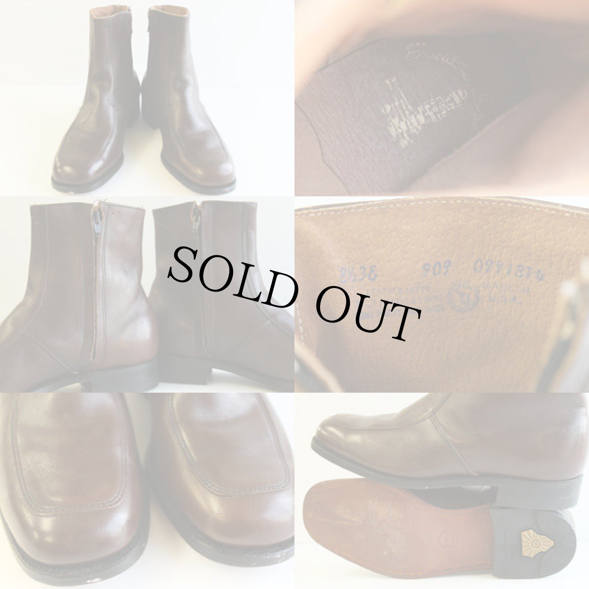 画像3: 80s USA製 Executive Imperials by MASON サイドジップブーツ 茶 8.5 3E (3)