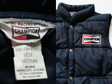 画像3: 70s CHAMPION SPARK PLUG パッチ付き 中綿入り レーシングベスト M (3)