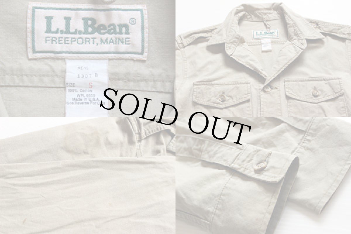 画像3: 80s USA製 L.L.Bean コットン サファリジャケット S (3)
