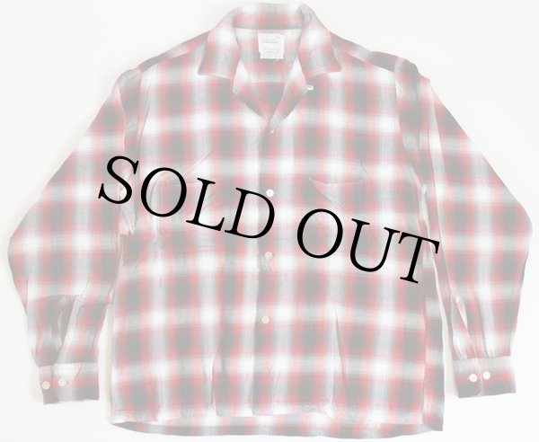 50s PENNEY'S TOWNCRAFT オンブレチェック レーヨンシャツ M