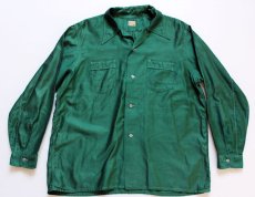 画像2: 40s SPORTOP チェーン刺繍 オープンカラーシャツ 緑 (2)
