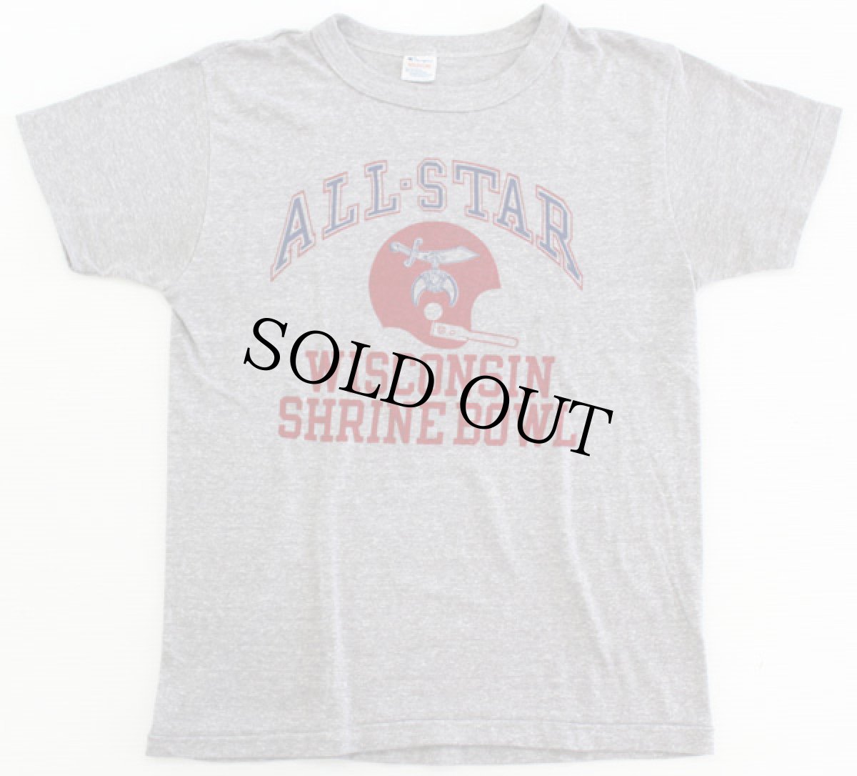 画像2: 80s USA製 Championチャンピオン アメフト フリーメイソン シュライナー 染み込みプリント Tシャツ M (2)