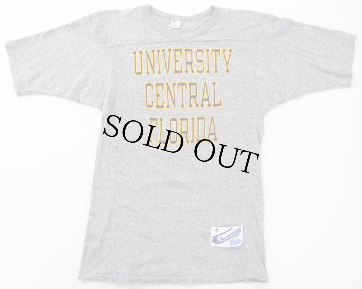 画像1: 80s USA製 Championチャンピオン 88/12 フットボールTシャツ 杢グレー M (1)