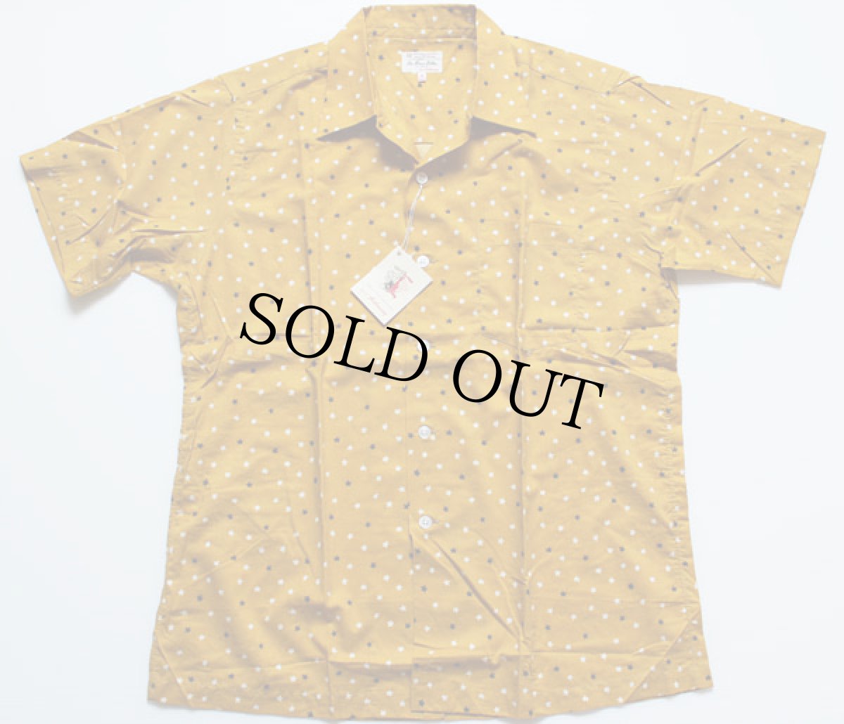 画像2: デッドストック★60s Hathaway 星総柄 半袖コットンシャツ M (2)