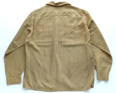 画像2: 40s TOWNCRAFT チェック レーヨン オープンカラーシャツ M (2)
