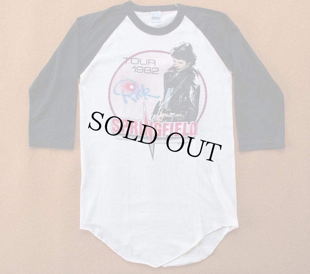 画像1: 80s USA製 RICK SPRINGFIELD ツアー 七分袖 ラグランTシャツ S (1)