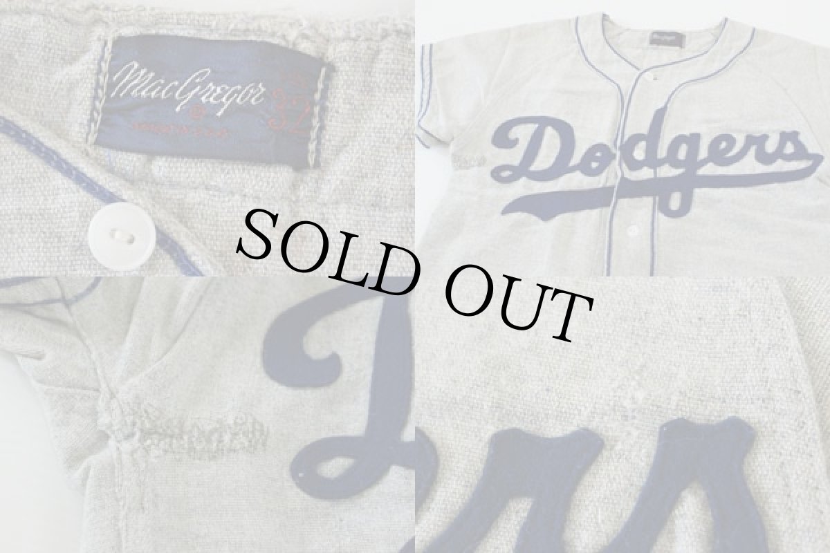 画像3: 50s USA製 Mac GREGOR Dodgers フェルトパッチ ウール ベースボールシャツ 32 (3)